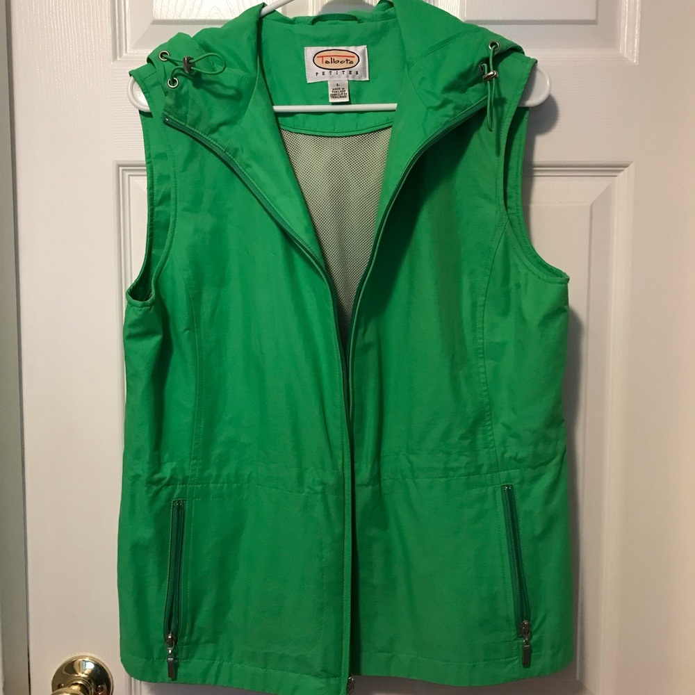 Talbots Hooded Golf Vest with Cinch Waist